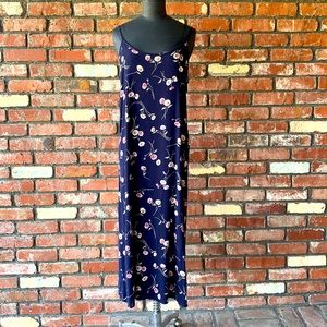 Vintage blue floral midi